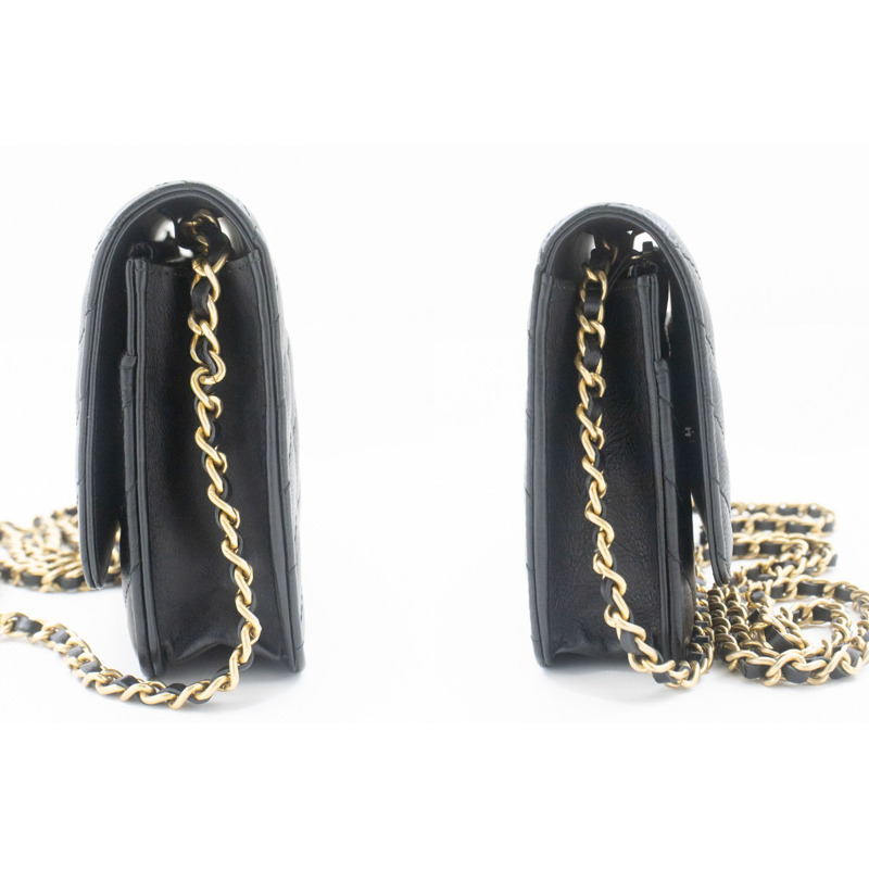 【日本直送】香奈兒 V 形縫線小牛皮鏈條錢包 WOC 鏈條單背包-4