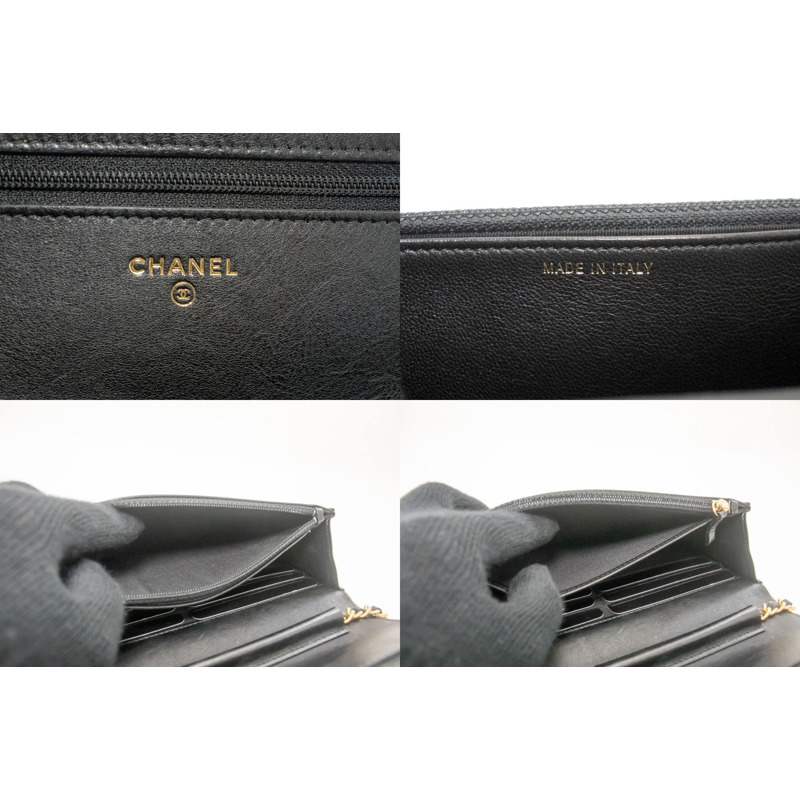 【日本直送】香奈兒 V 形縫線小牛皮鏈條錢包 WOC 鏈條單背包-7
