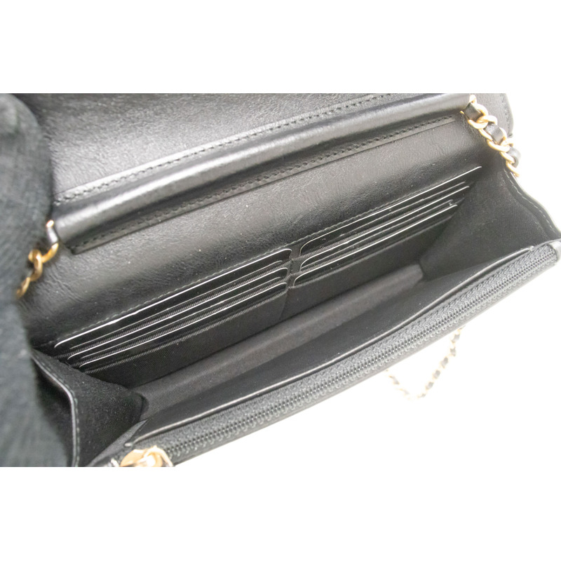 【日本直送】香奈兒 V 形縫線小牛皮鏈條錢包 WOC 鏈條單背包-9