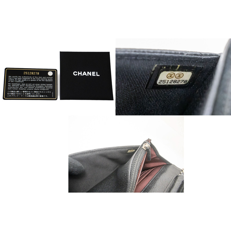 【日本直送】香奈兒粒面小牛皮鏈錢包 WOC 黑色單肩背包-8