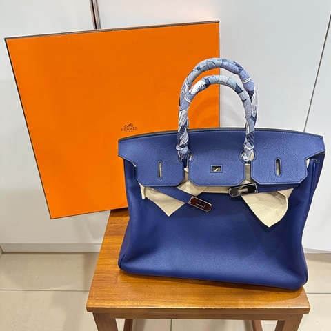 ꧁ Hermès🔹柏金包Birkin 35🔹藍色 ꧂