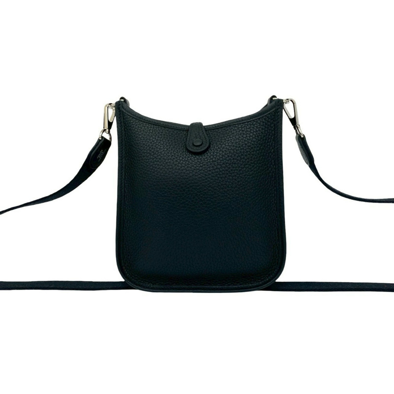 全新未使用,黑色 HERMES Evelyn TPM Taurillon Clemence 皮革迷你肩背包,貨號 64620,U 字印記-2