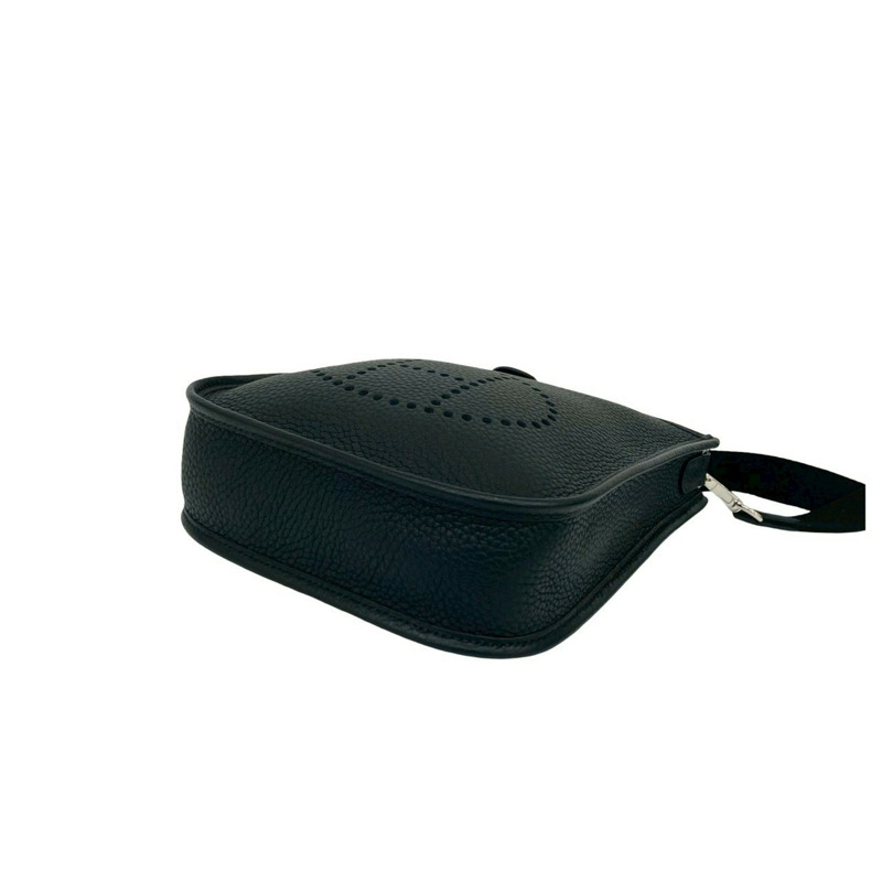 全新未使用,黑色 HERMES Evelyn TPM Taurillon Clemence 皮革迷你肩背包,貨號 64620,U 字印記-7