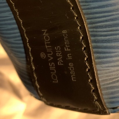 LOUIS VUITTON 水波紋epi八角形皮革肩背包 側背包 藍色水波紋配黑色皮革1992年老包-21