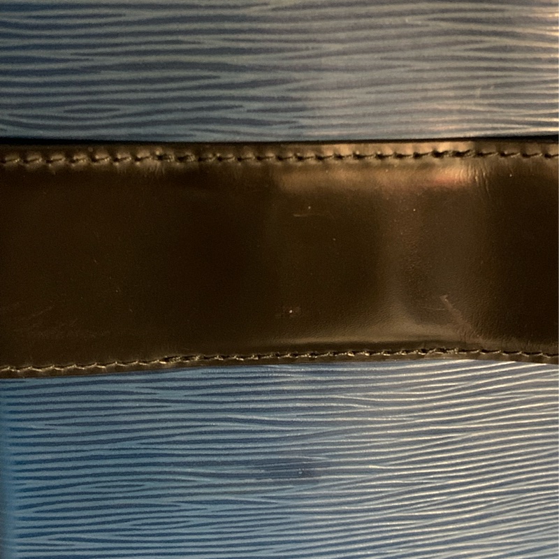 LOUIS VUITTON 水波紋epi八角形皮革肩背包 側背包 藍色水波紋配黑色皮革1992年老包-42