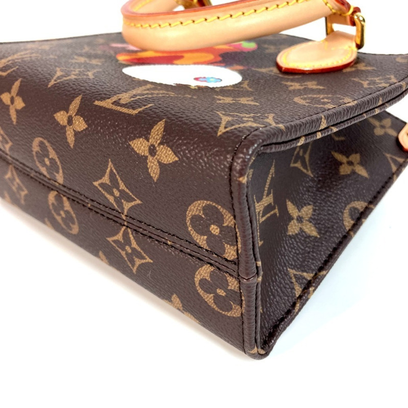 路易威登 M13668 LV x TM Monogram On the Go BB 手袋,飾有村上隆熊貓圖案。這款兩用包既可作單肩包,也可作手提包。棕色帆布材質,近乎全新。-5