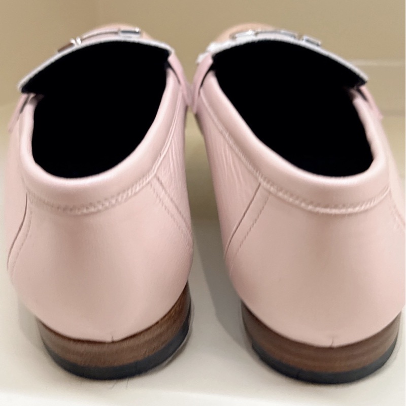 HERMES 粉色流蘇樂福鞋 37.5號-6