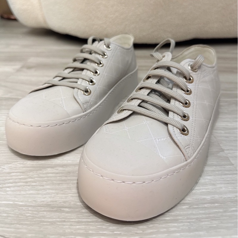 CHANEL 灰色厚底大頭板鞋休閒鞋 38號-1