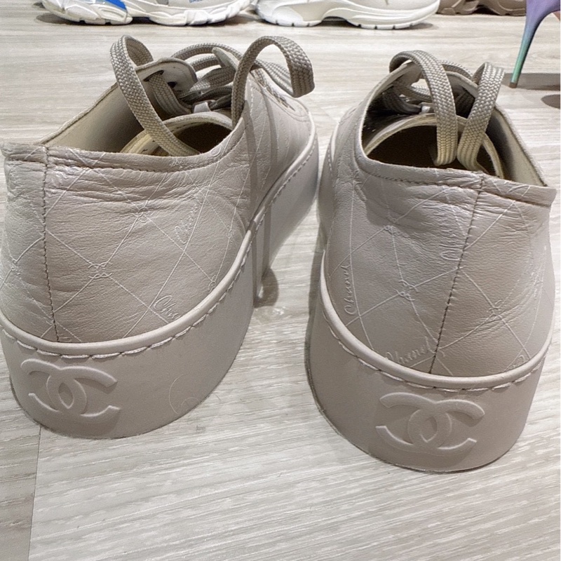 CHANEL 灰色厚底大頭板鞋休閒鞋 38號-8