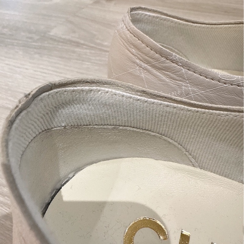 CHANEL 灰色厚底大頭板鞋休閒鞋 38號-11