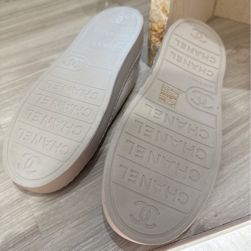 CHANEL 灰色厚底大頭板鞋休閒鞋 38號-12