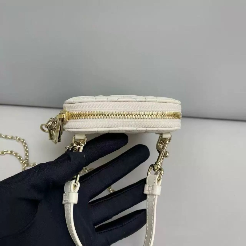 Dior 迪奧 蒙田 愛心壓紋手機包 白色-2