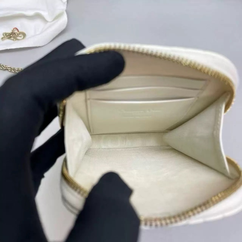 Dior 迪奧 蒙田 愛心壓紋手機包 白色-4