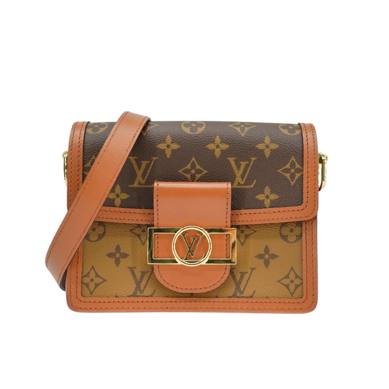 Louis Vuitton 展示品 Mini Dauphine 帆布肩背斜背二用包(M45959-咖)-0