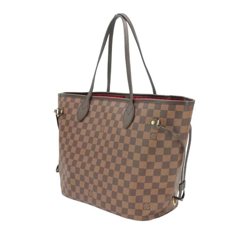 Louis Vuitton Neverfull MM 棋盤格帆布手提肩背托特包-(N41358-咖)-1