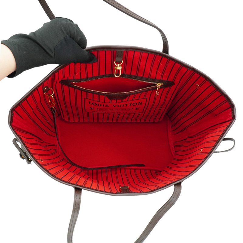 Louis Vuitton Neverfull MM 棋盤格帆布手提肩背托特包-(N41358-咖)-4