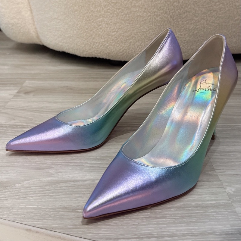 Christian Louboutin 極光獨角獸炫彩紅底高跟鞋 39號 全新品-0