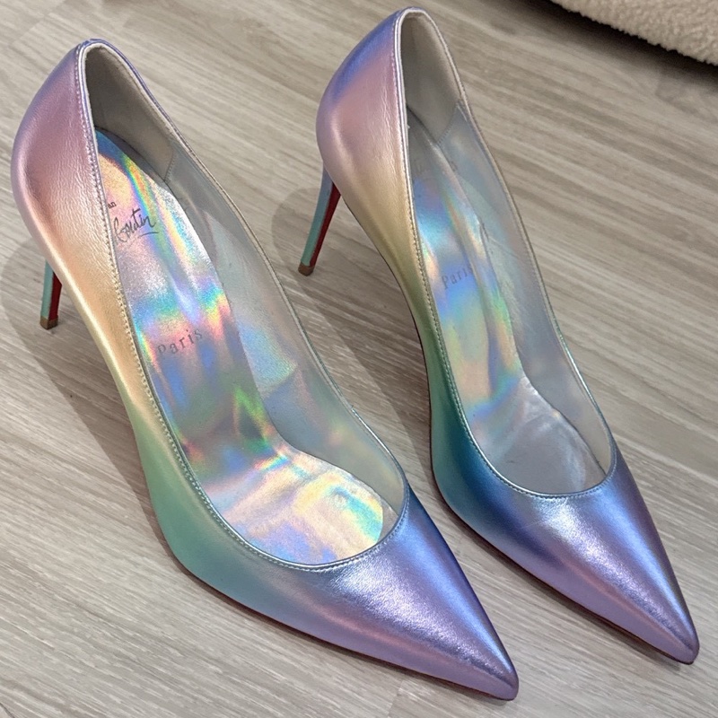 Christian Louboutin 極光獨角獸炫彩紅底高跟鞋 39號 全新品-5