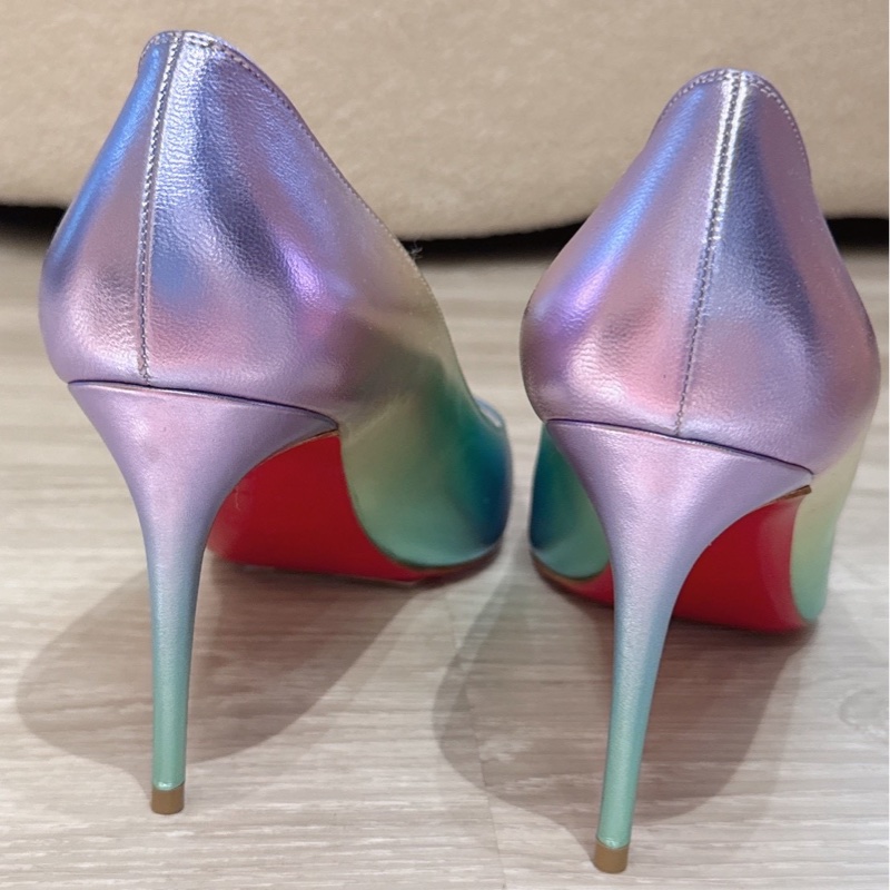 Christian Louboutin 極光獨角獸炫彩紅底高跟鞋 39號 全新品-11