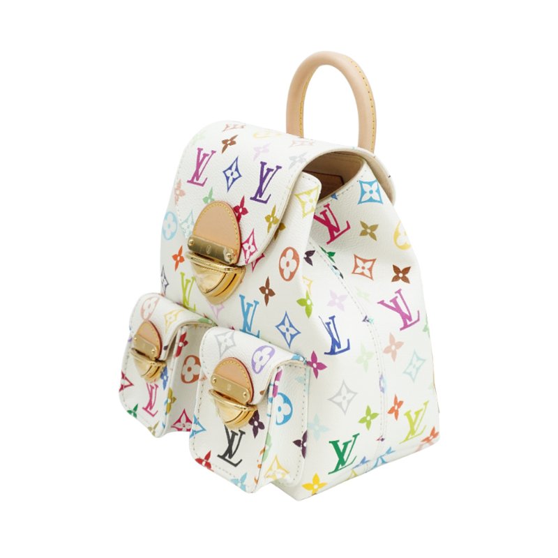 Louis Vuitton x TM Venice 三彩塗層帆布釦式後背包(M13081-白)-1