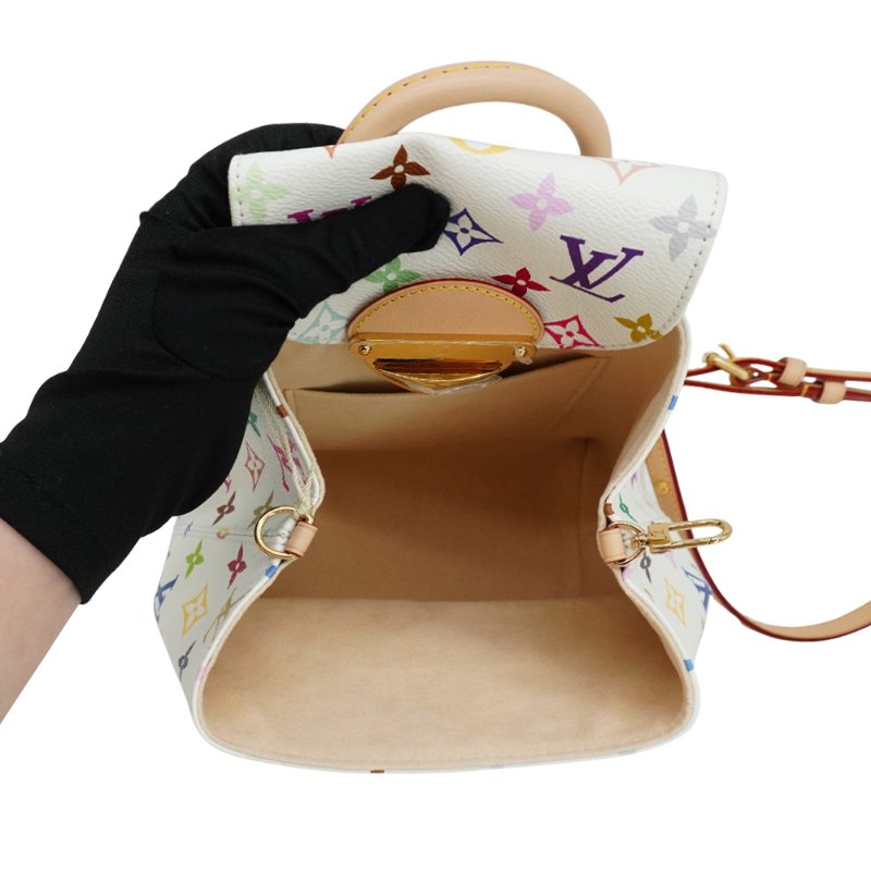 Louis Vuitton x TM Venice 三彩塗層帆布釦式後背包(M13081-白)-4