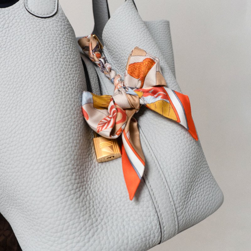 Hermes Picotin 22 牛皮金釦水桶包(聖杯藍)-2