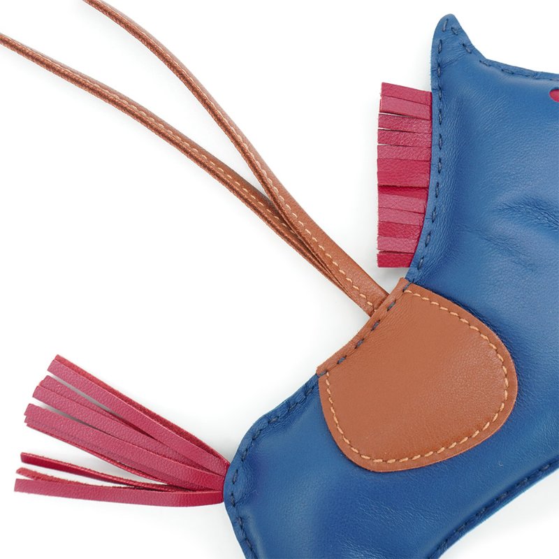 Hermes Rodeo GM 小馬吊飾(馬爾他藍/波爾多酒紅)-4