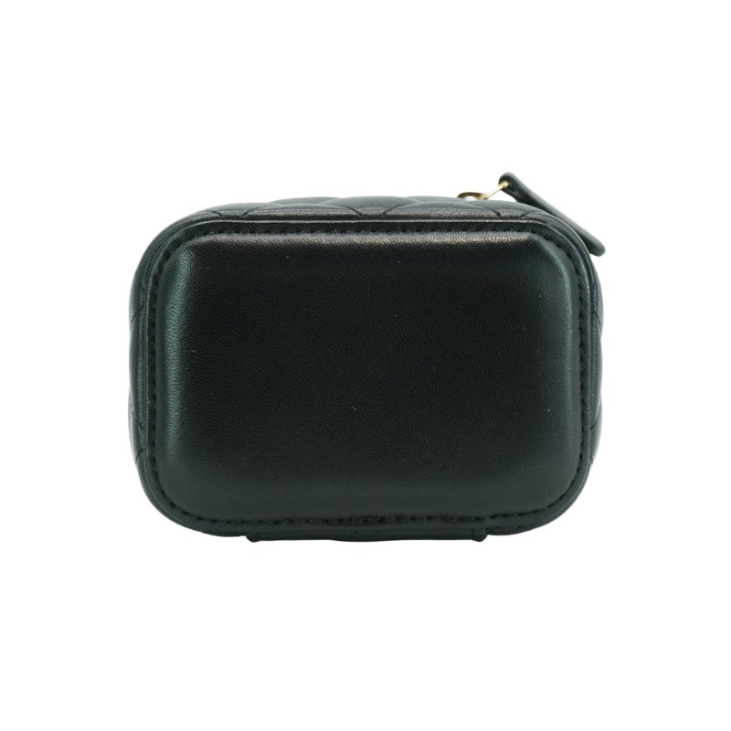 Chanel 經典金雙C羊皮金鍊迷你二用化妝包(AP2198-黑)-3