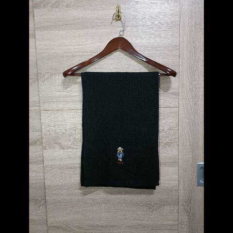 Polo Ralph Lauren Polo Bear 小熊 黑色 羊毛 針織 圍巾