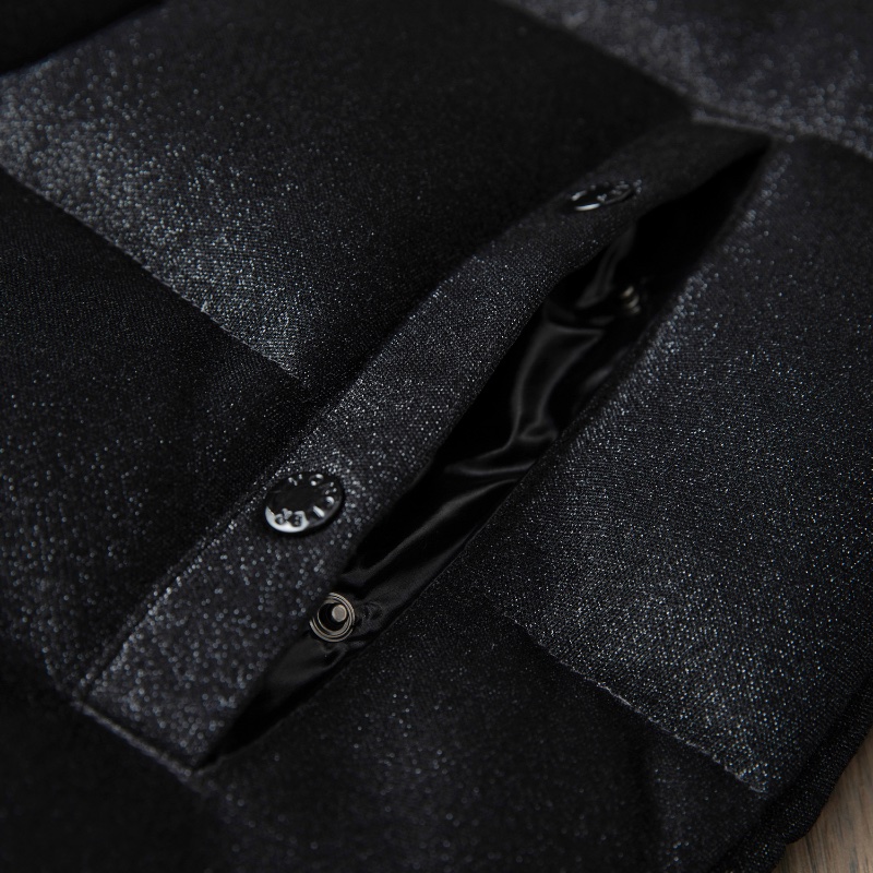 ❤️ MONCLER 獨特帶細閃面料 黑色羽絨外套-6