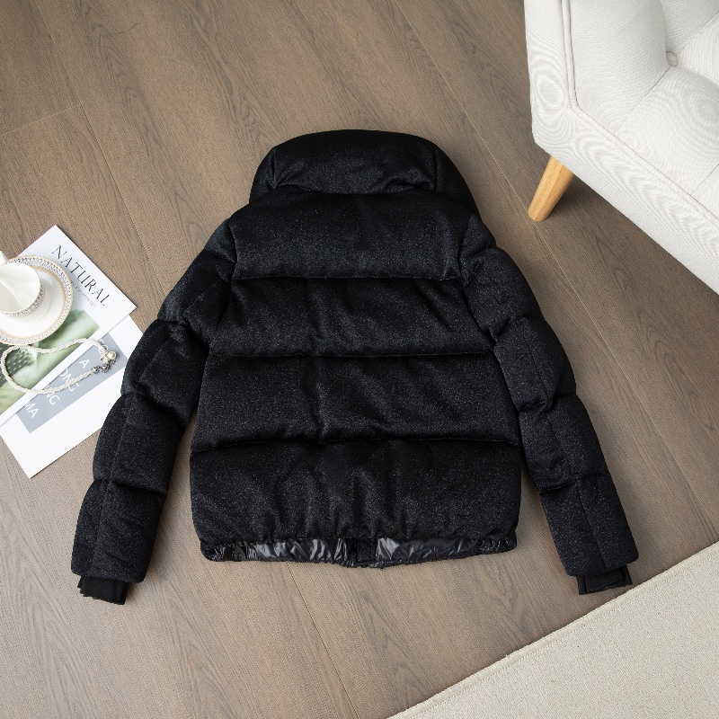 ❤️ MONCLER 獨特帶細閃面料 黑色羽絨外套-9