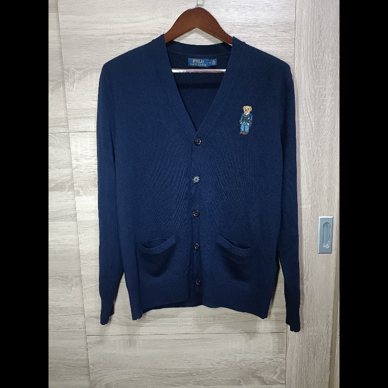 Polo Ralph Lauren Polo Bear 深藍 羊毛 Cardigan 開襟衫 男M-0