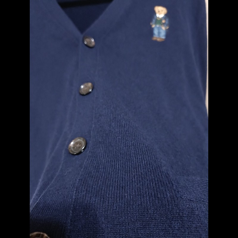 Polo Ralph Lauren Polo Bear 深藍 羊毛 Cardigan 開襟衫 男M-5