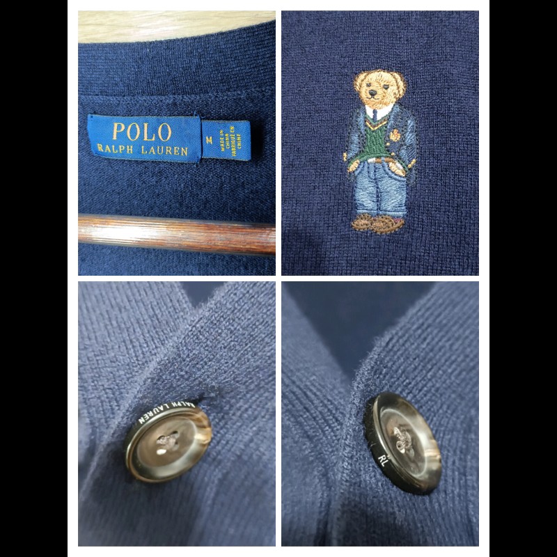 Polo Ralph Lauren Polo Bear 深藍 羊毛 Cardigan 開襟衫 男M-7