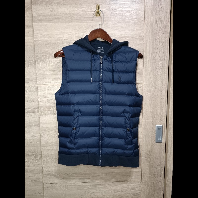 Polo Ralph Lauren RL 深藍 連帽 羽絨背心 男S-0