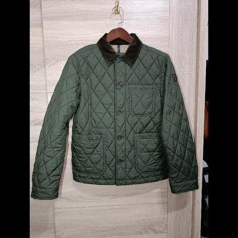 Polo Ralph Lauren RL 軍綠 燈芯絨領 絎縫外套 短大衣 男XS