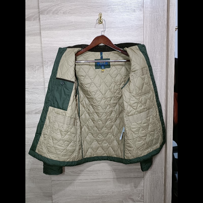 Polo Ralph Lauren RL 軍綠 燈芯絨領 絎縫外套 短大衣 男XS-5