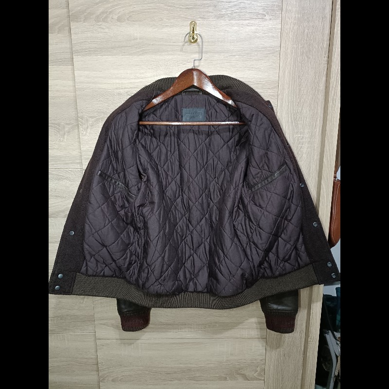 Allsaints Buck Bomber 酒紅 真皮 皮革 羔羊皮 棒球外套 皮衣 男S-4