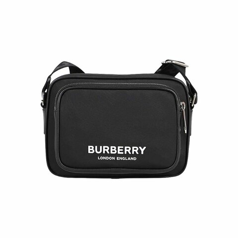 Burberry Econyl Nylon Logo Print Paddy Crossbody Bag for Men in Black-8049094-Black