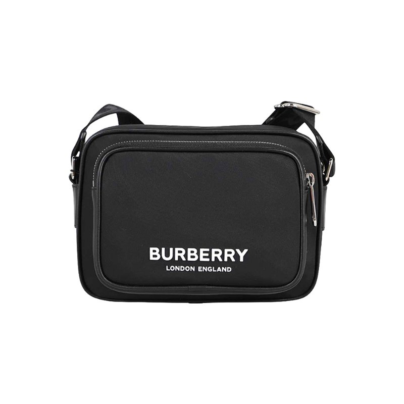 Burberry Econyl Nylon Logo Print Paddy Crossbody Bag for Men in Black-8049094-Black-0