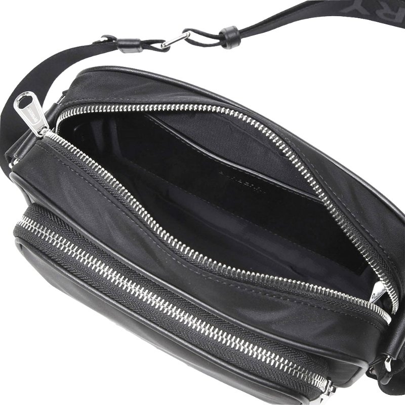 Burberry Econyl Nylon Logo Print Paddy Crossbody Bag for Men in Black-8049094-Black-3