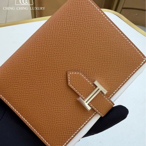 🌈Hermes🧡Bearn Compact Wallet🧡37金棕金扣🌟全新有盒🌈Epsom皮🌟Stamp W🌟Bearnwallet🌟
