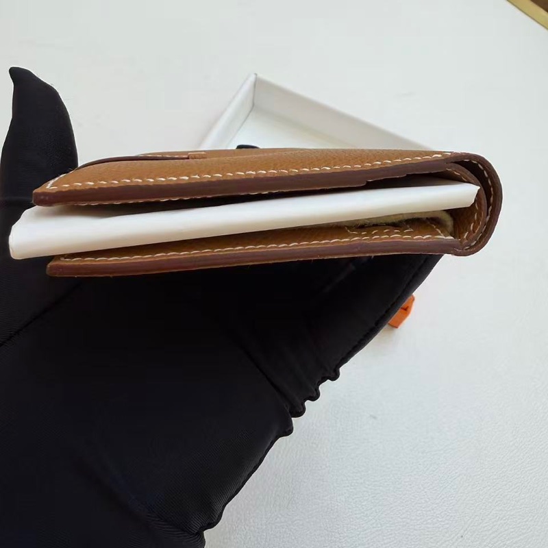 🌈Hermes🧡Bearn Compact Wallet🧡37金棕金扣🌟全新有盒🌈Epsom皮🌟Stamp W🌟Bearnwallet🌟-4