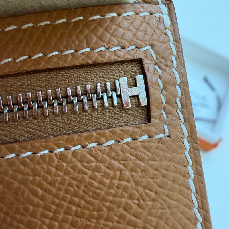 🌈Hermes🧡Bearn Compact Wallet🧡37金棕金扣🌟全新有盒🌈Epsom皮🌟Stamp W🌟Bearnwallet🌟-5