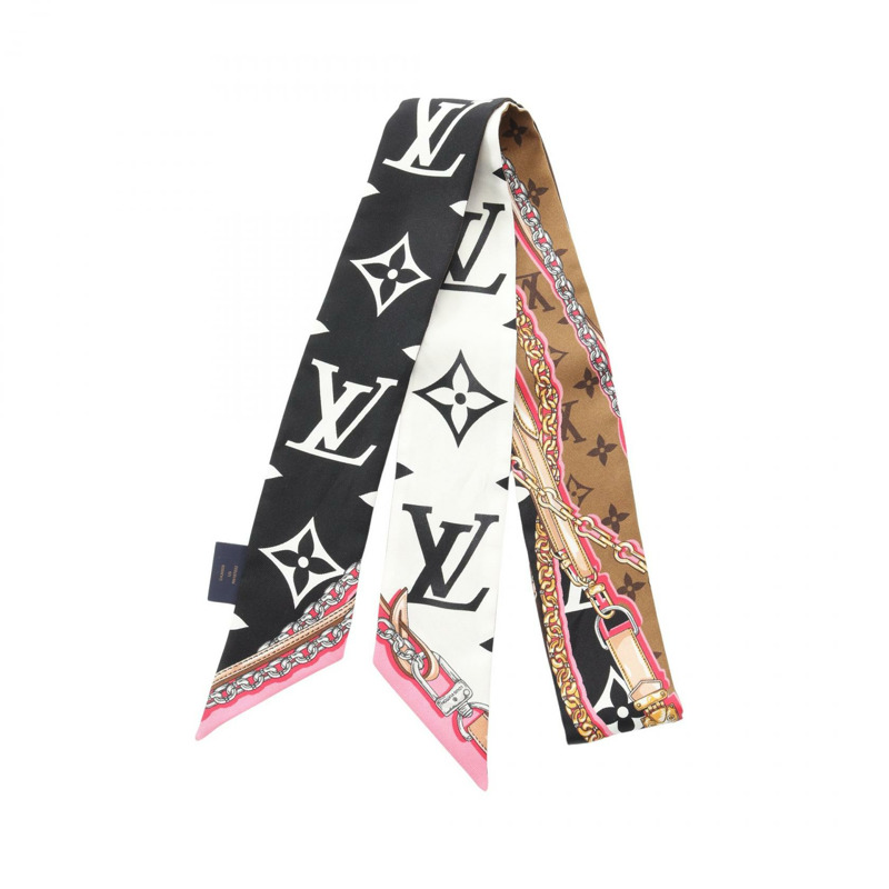 路易威登 (LOUIS VUITTON) BB Ultimate Scarf M76676 絲質黑色棕色女士二手圍巾-0
