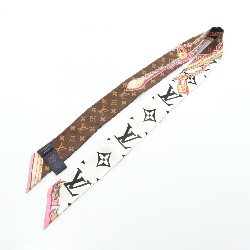 路易威登 (LOUIS VUITTON) BB Ultimate Scarf M76676 絲質黑色棕色女士二手圍巾-2