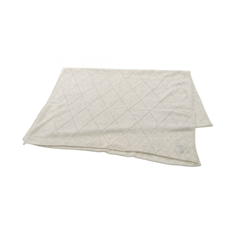 香奈兒 COCO Mark 披肩圍巾 羊絨披肩 灰色 二手 女士 CC-0