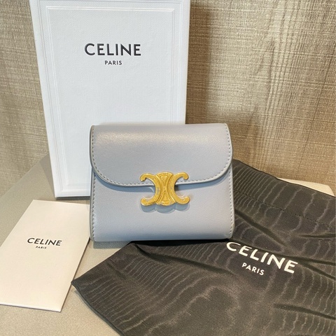 Celine限定藍凱旋短夾