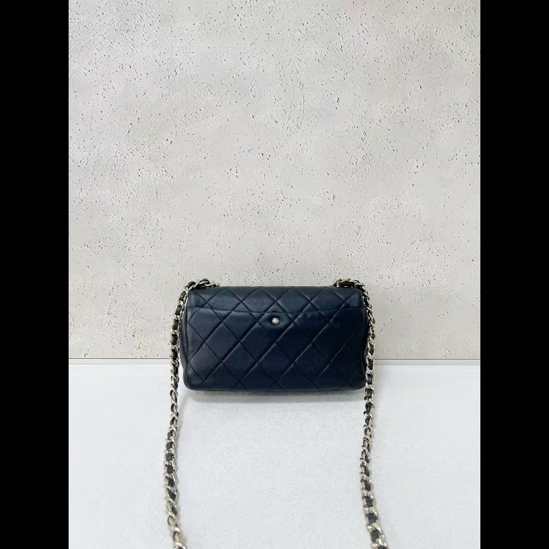 Chanel香奈兒 22c 黑金琺瑯粗鏈條 cf小號-1