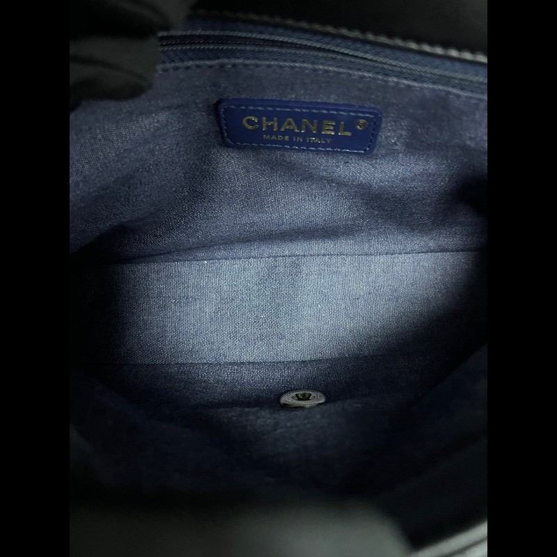 Chanel香奈兒 22c 黑金琺瑯粗鏈條 cf小號-17